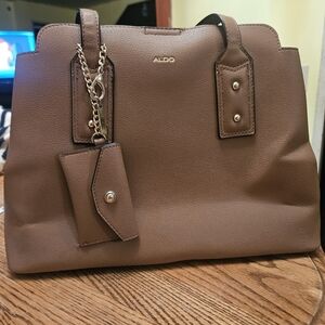 Aldo Tan Tote Bag with Gold Accents